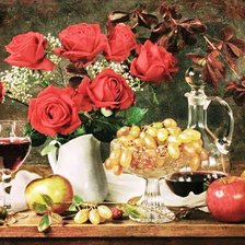 Схема вышивки «красное вино»