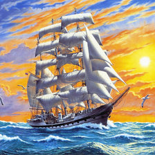 Схема вышивки «парусник»