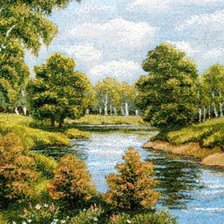 Схема вышивки «пейзаж»