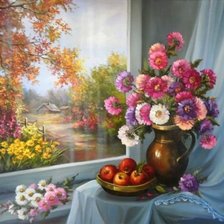 Схема вышивки «Jesienne astry»