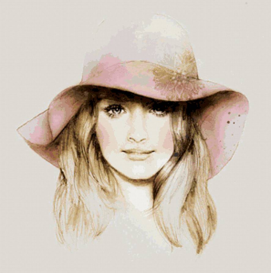 Девушка - нежность, лицо, шляпа, девушка - предпросмотр