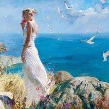 Схема вышивки «Утро на море»