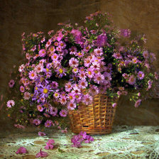 Схема вышивки «Букет в плетенной корзине»