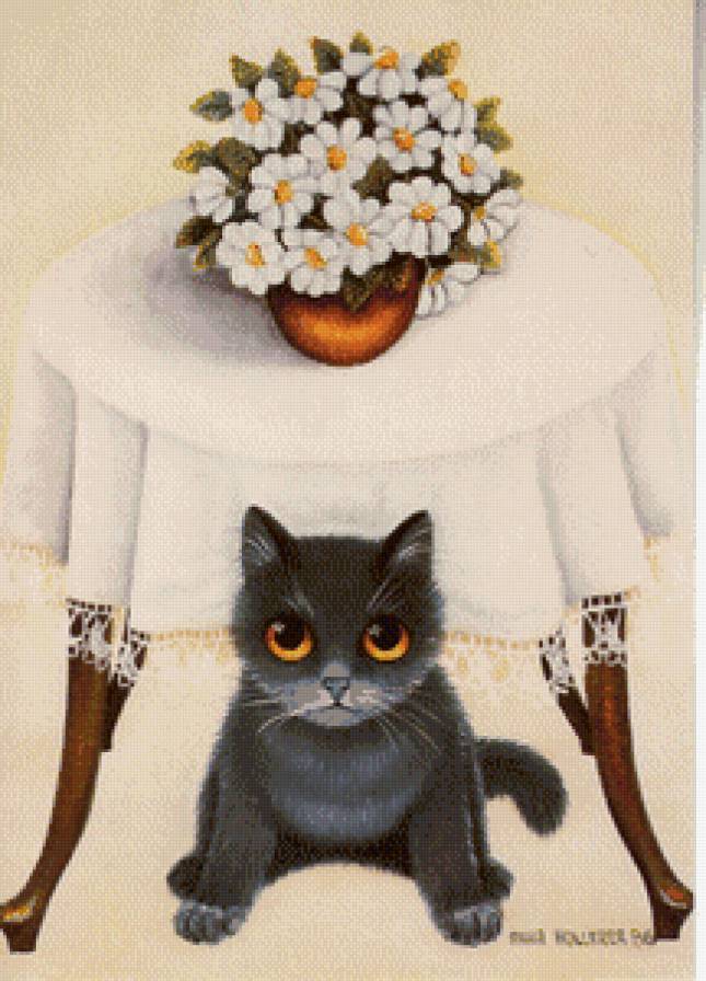 Котик - животные, цветы - предпросмотр