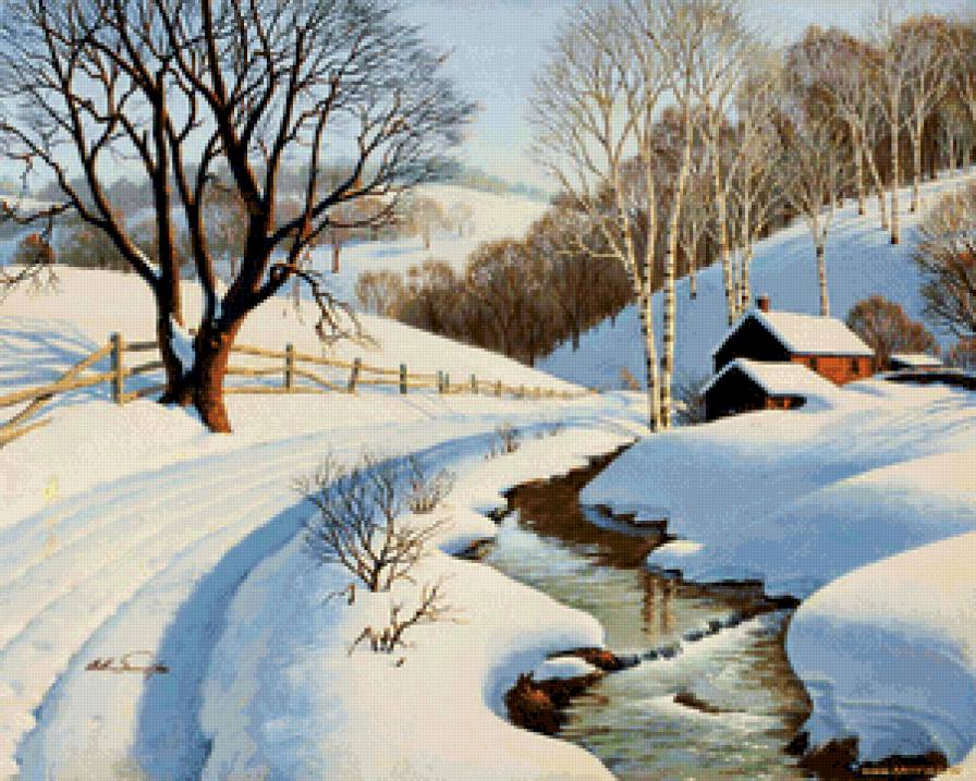 Зимний пейзаж - природа, пейзаж - предпросмотр