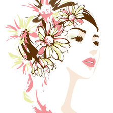Схема вышивки «Девушка в цветах»