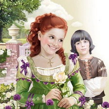 Схема вышивки «Кавалер с дамой»