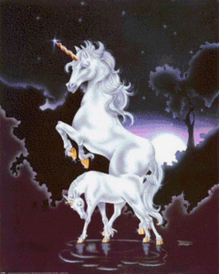 мама с малышом - картина фэнтэзи - предпросмотр