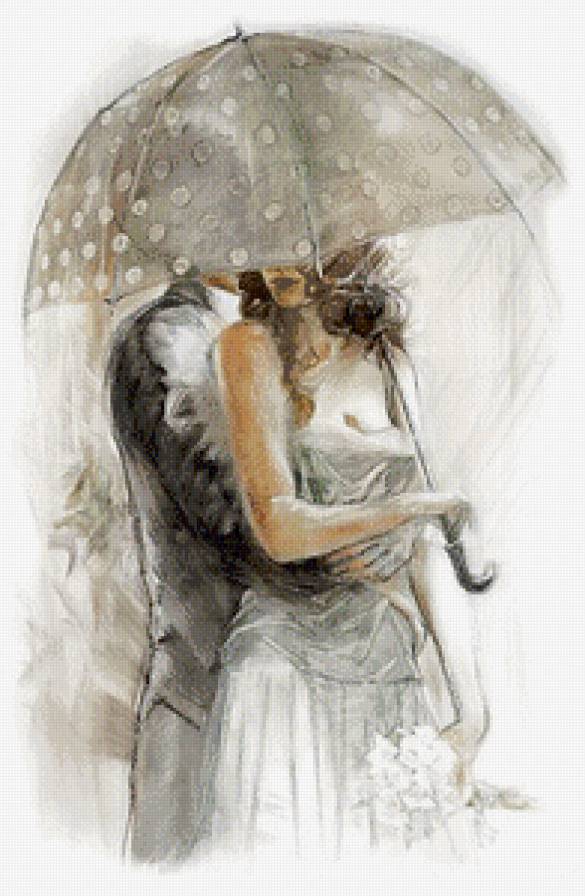 под дождем - женщина - предпросмотр