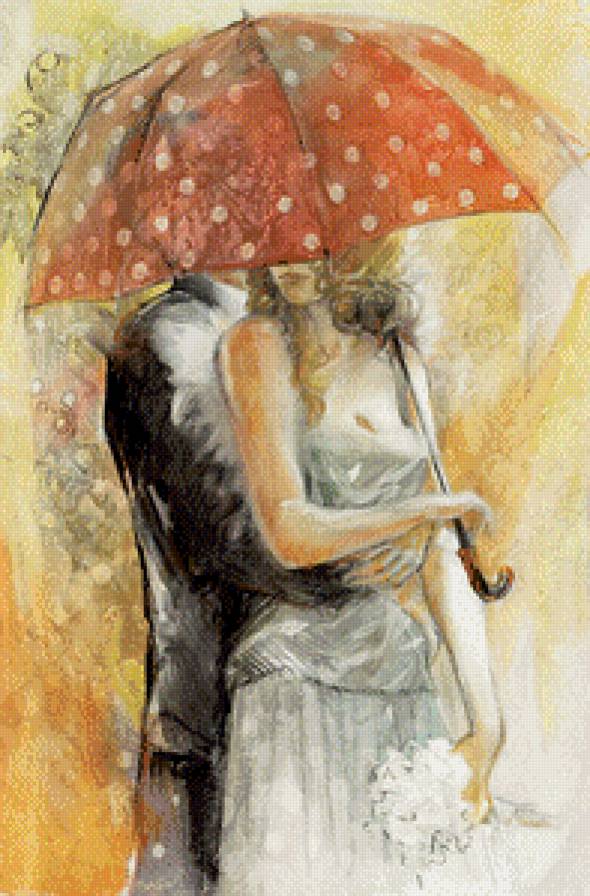 двое под зонтом 2 - женщина - предпросмотр