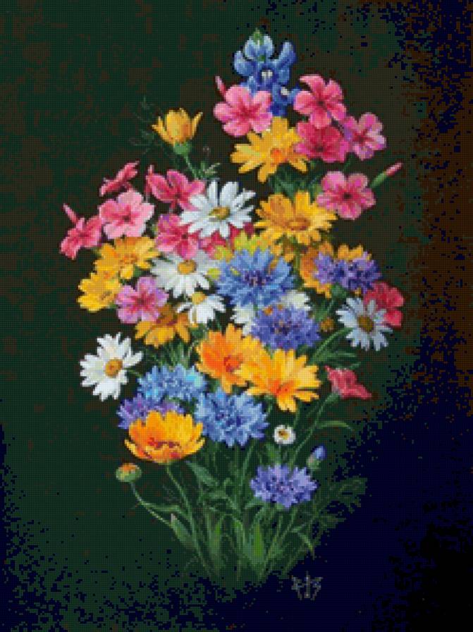цветочки - картина цветы - предпросмотр