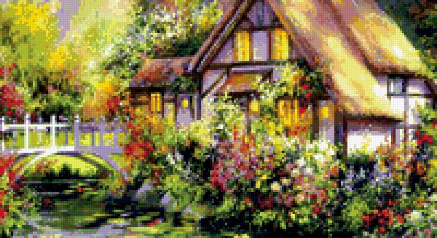 летний домик - красота, дома, цветы, природа - предпросмотр
