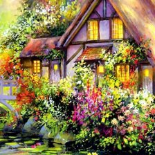 Схема вышивки «летний домик»