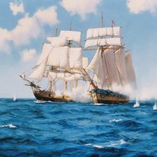 Схема вышивки «Парусник»