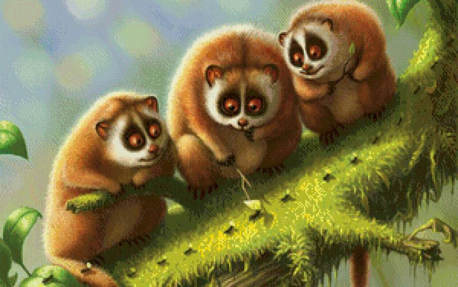 Муравьи - коаллы, веточка, природа, муравьи, детские, лес, панды - предпросмотр