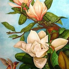 Схема вышивки «прекрасная магнолия»