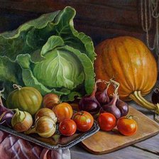 Схема вышивки «натюрморт с овощами»