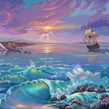 Схема вышивки «морской прибой»