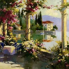 Схема вышивки «крымский пейзаж»