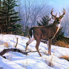 Схема вышивки «Олени»