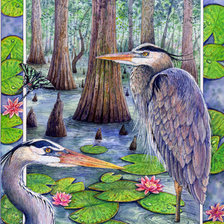 Схема вышивки «цапли»