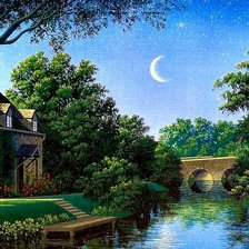 Схема вышивки «Ночной пейзаж»