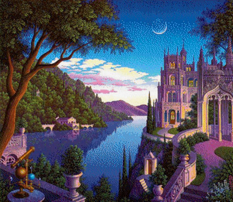 Сказочный дворец - пейзаж, ночь, сказка, дворец, замок - предпросмотр