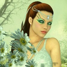 Схема вышивки «Девушка в цветах»