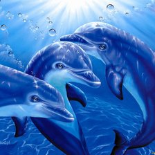 Схема вышивки «Дельфины»