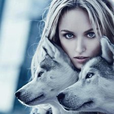 Схема вышивки «серия ,,женщины с животными"»