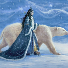 Схема вышивки «серия ,,женщины с животными"»