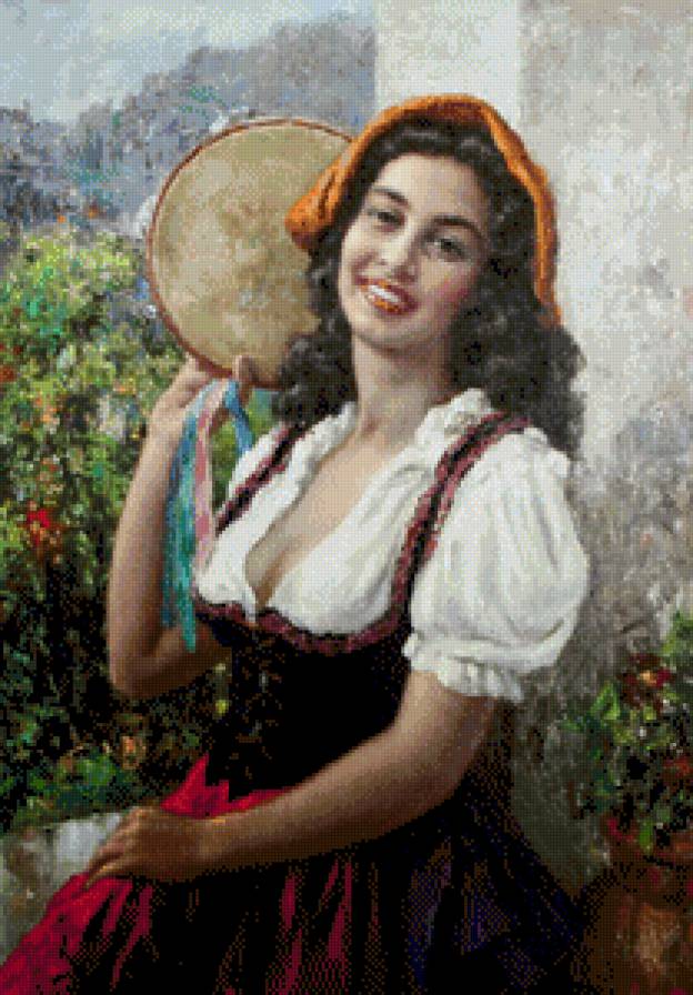 девушка-танцовщица - картина живопись - предпросмотр