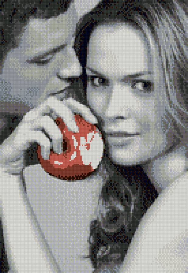 Поцелуй - взгляд, пара, поцелуй, яблоко - предпросмотр