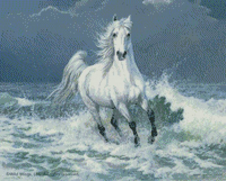 Из пены морской - животные, море, лошадь - предпросмотр