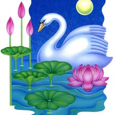 Схема вышивки «лебедь»