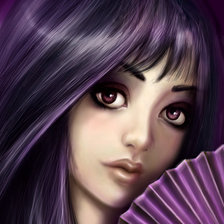 Схема вышивки «Девушка с веером»