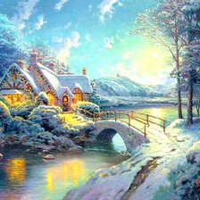 Схема вышивки «зимний пейзаж»