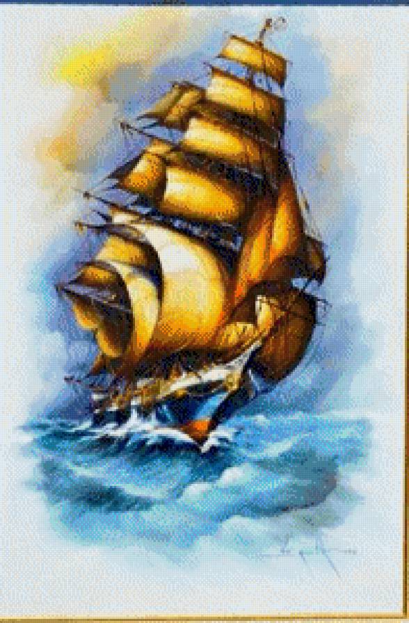 парусник - море, корабль - предпросмотр