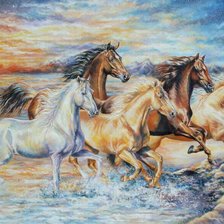 Схема вышивки «закат»