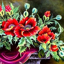 Схема вышивки «Маки»