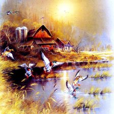 Схема вышивки «летят утки»