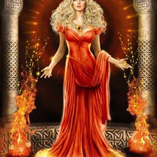 Схема вышивки «Огненная леди»