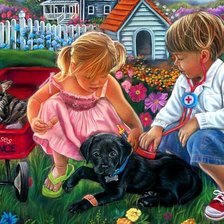 Схема вышивки «дети»