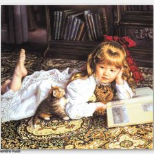 Схема вышивки «В библиотеке»