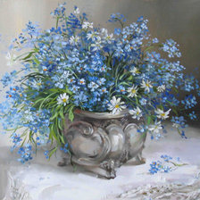 Схема вышивки «Незабудки»