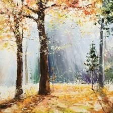 Схема вышивки «осенний лес»