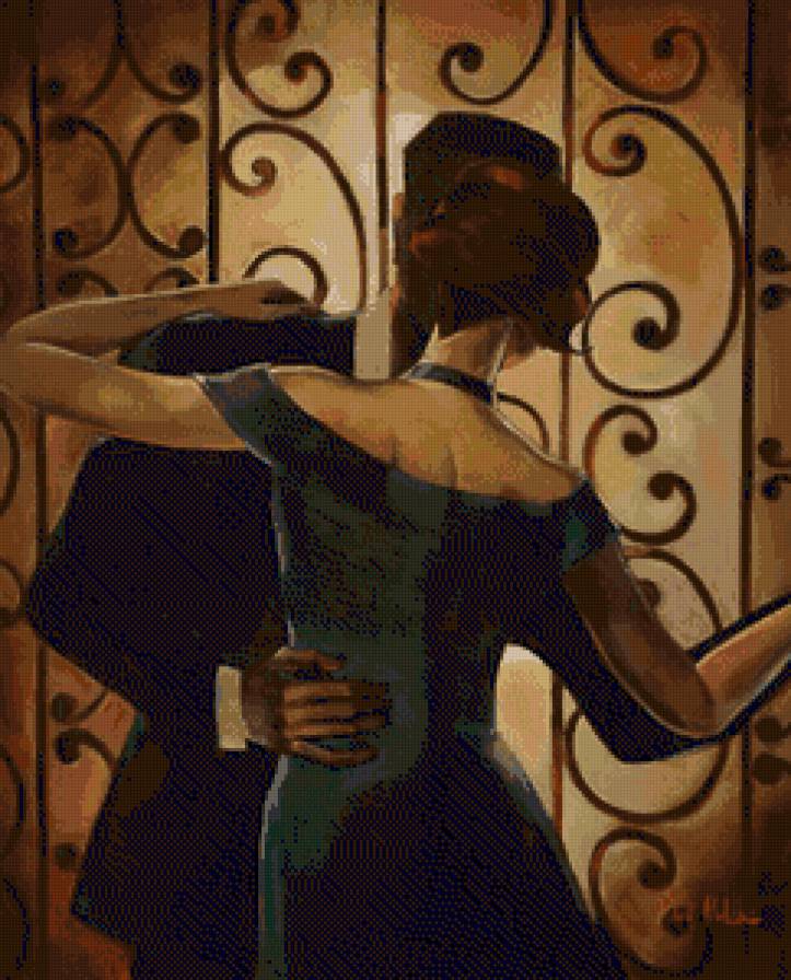 Урок танца. Биддл Триш - танго, париж, живопись, люди, двое, танец, пара - предпросмотр