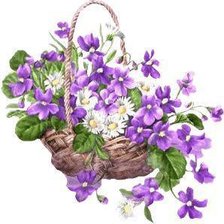 Схема вышивки «Корзина фиалок»