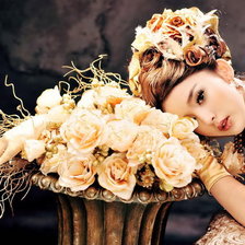 Схема вышивки «девушка и розы»