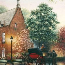 Схема вышивки «тихая улочка»